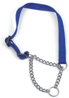 Ancol Nylon & Chain Check Blue Collar 55-75cm RRP £7.49 CLEARANCE XL £3.99